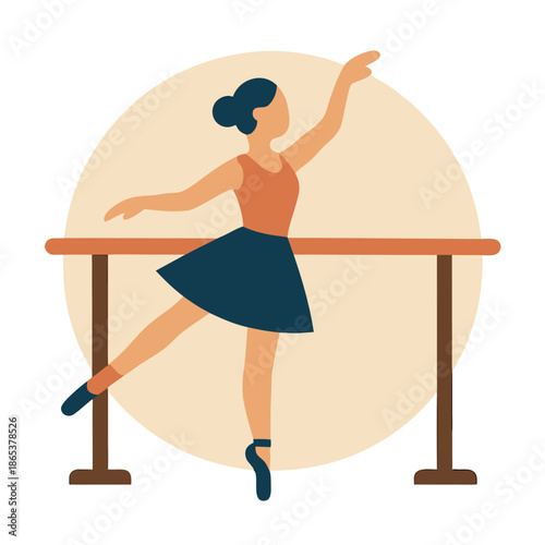 Ballet Practice at Barre Illustration, Classical Dance Training
