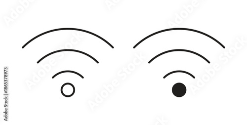 Signal icons illustration, editable stroke, flat design style isolated on white