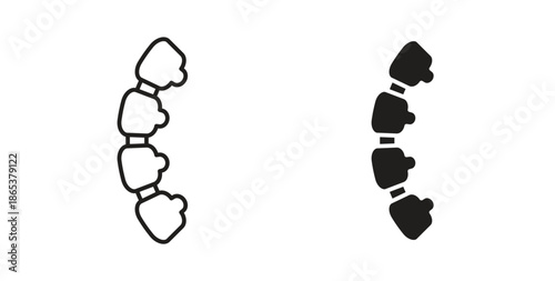 Spine icons illustration, editable stroke, flat design style isolated on white