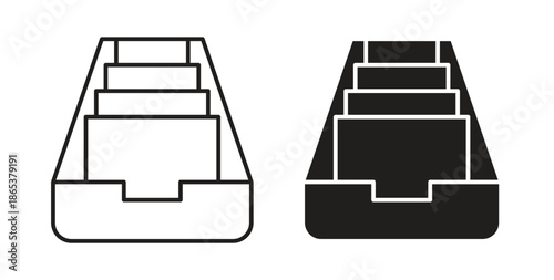 Store files icons illustration, editable stroke, flat design style isolated on white