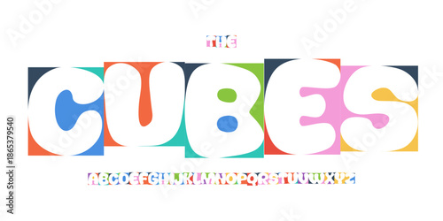 Color Font Logo Alphabet Vector Fun Letter Set Blocky Typography, Art Typographic Design for Kids Zone Title Text, Toy Typo Poster Headline, Type Fest Logotype, Colorful Fonts. Vector Typeface.