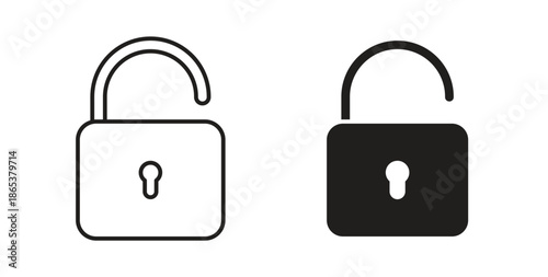 Unblocked icons illustration, editable stroke, flat design style isolated on white