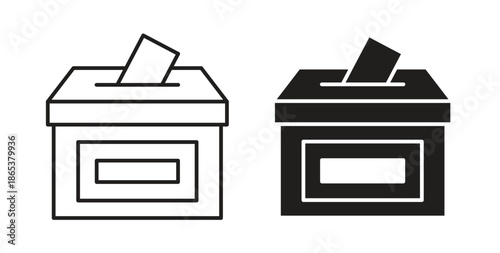 Voting icons illustration, editable stroke, flat design style isolated on white