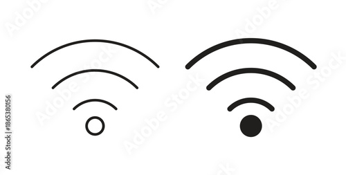 Wifi Signal icons illustration, editable stroke, flat design style isolated on white