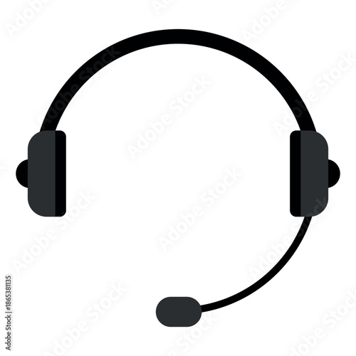 Customer support headset icon without text for help desk service call center communication hotline concept for web interface mobile app UI UX and customer care design