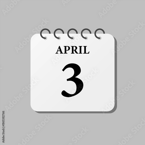 Icon page calendar day - 3 April