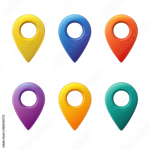 Colorful location pins isolated on transparent background Free Download Colorful location pins isolated on transparent background - GFXLoad