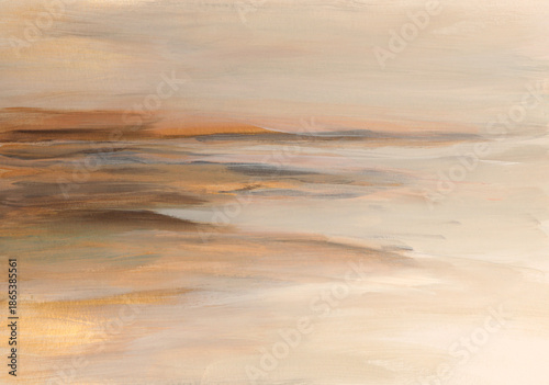 Wallpaper Mural Art oil, Acrylic brush stroke smear painting landscape canvas. Abstract texture glow gold, brown beige pastel color stain background. Torontodigital.ca