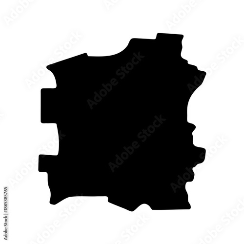 Simplified Silhouette of a Fictional Continent or Island for Cartography