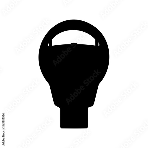 Silhouette of a vintage parking meter, a classic piece of urban equipment