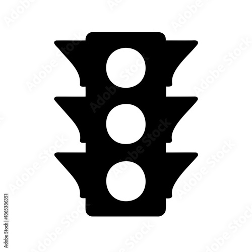 Monochrome traffic light signal control illustration for road safety regulations