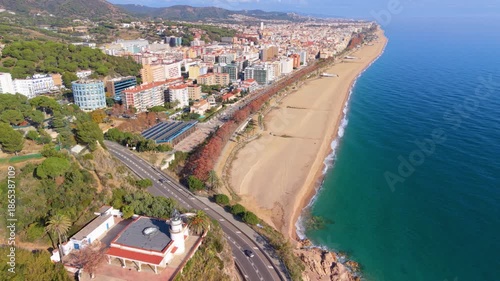 Calella lighthouse overlooking the spanish mediterranean coastline