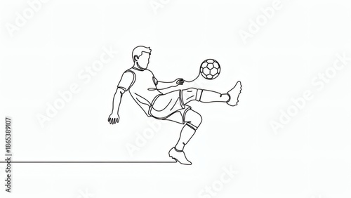 Football Player in Action: A dynamic illustration captures a football player mid-action, showcasing skill and determination as they expertly control the ball.