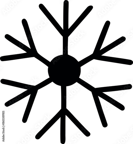 Snowflake Winter Weather Symbol Icon Vector Illustration