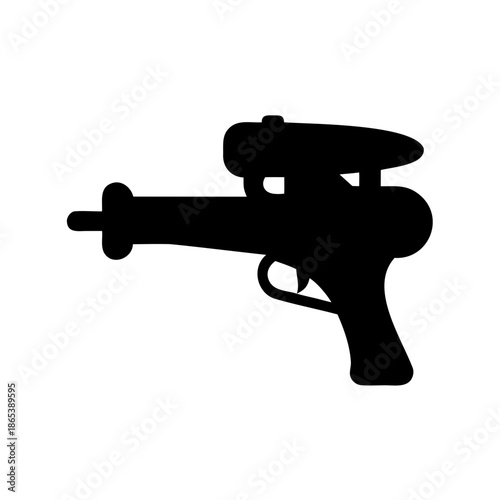 Silhouette of a futuristic ray gun weapon for science fiction concepts