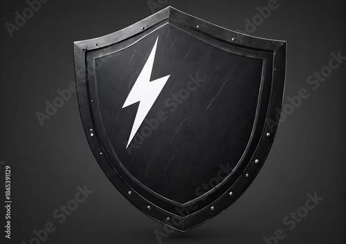 shield on black background