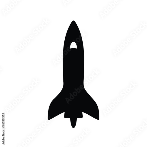 Silhouette of a Rocket Ship Ready for Launching into Outer Space