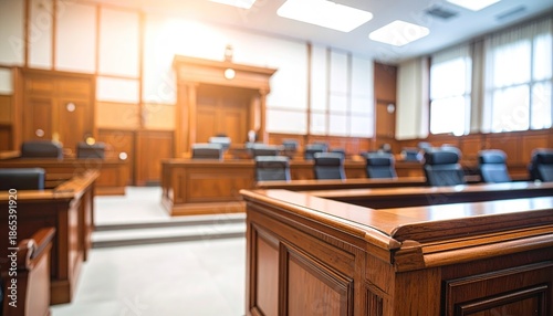 Wallpaper Mural Courtroom interior - court for official government business - judicial architecture and interior Torontodigital.ca