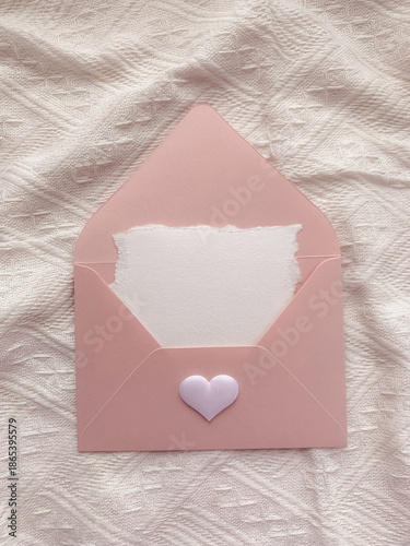 Pink envelope with heart