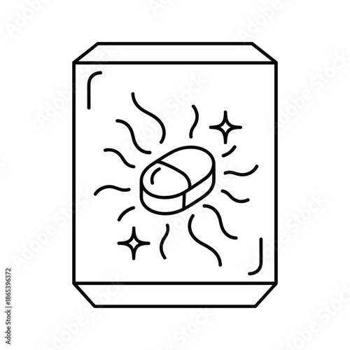 Vitamin supplement capsule shining in a pack