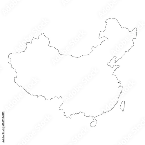 China outline map. Vector illustration