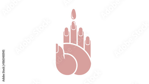 Pink Hand Gesture Illustration Symbol Sign.