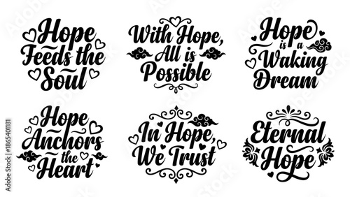 Vintage Script Love Messages — Set 