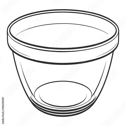 Empty bowl isolated on white background cooking container serving blank space kitchen utensil transparent glass kitchenware tableware nobody