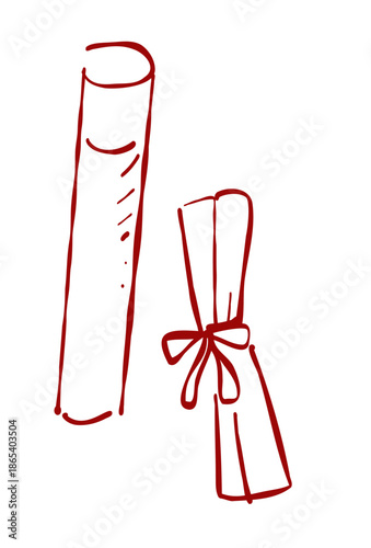 卒業を祝う卒業証書のイラスト