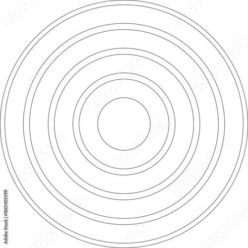 Technical vector of a minimalist circular ceiling rosette, featuring clean concentric circles and a basic geometric layout.