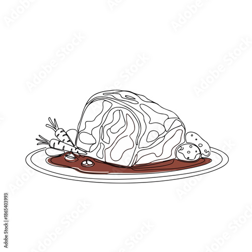 Delicious comfort food with meatloaf on plate garnished with vegetables, served with rich gravy. Comfort food includes savory meatloaf, mashed potatoes, and baby carrots for a cozy meal experience.