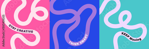 Vibrant abstract poster with flowing shapes in warm colors featuring colorful, fluid wavy lines for a dynamic, modern feel, motivational design typography for creative wall art