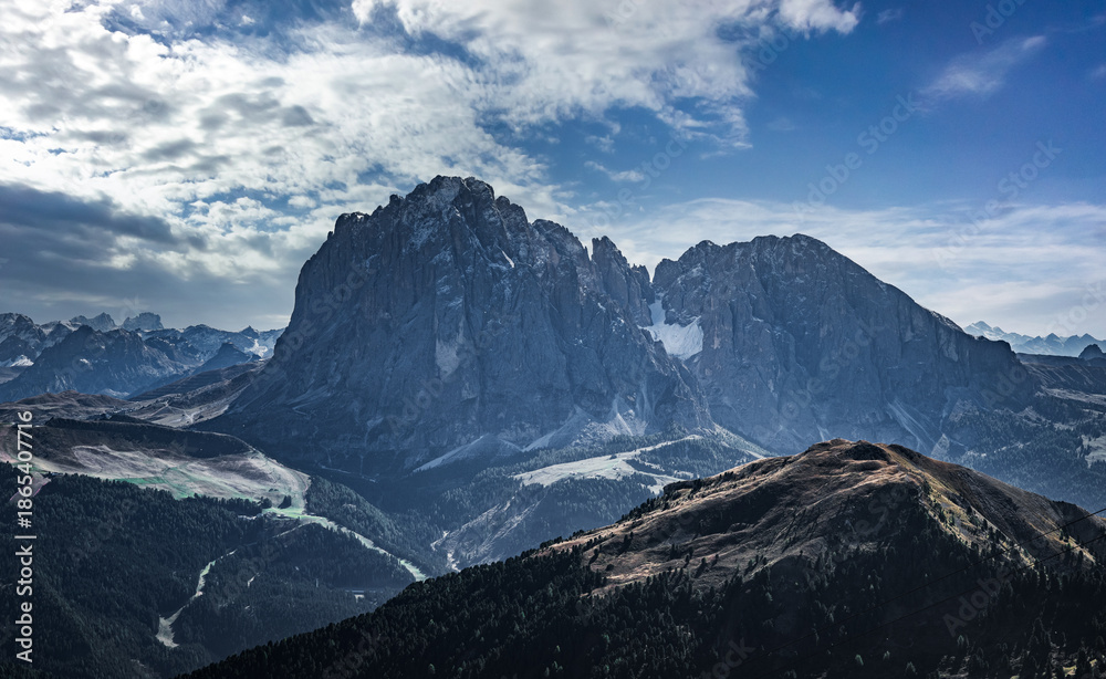 Obraz premium View from Seceda Peak in the Italian Dolomites