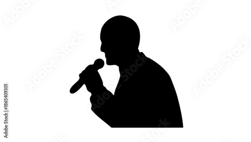 A person singing into a microphone