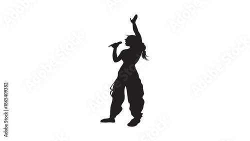 A singer performing on stage with a microphone