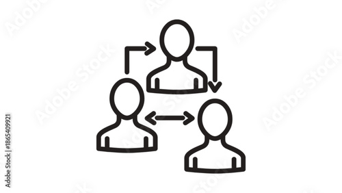 Connected people with arrows