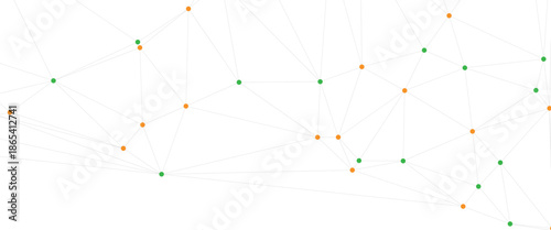 Colorful Connected Nodes And Lines Forming Abstract Data Network Composition Vector Illustration