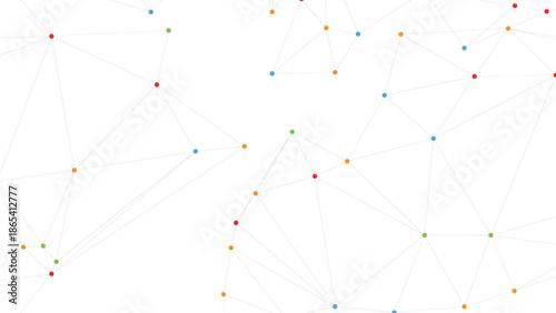 Colorful Connected Nodes And Lines Forming Abstract Data Network Composition Vector Illustration