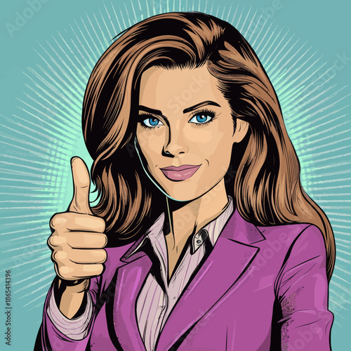 A pop art woman with an open mouth, depicted in a close-up face shot, is set against a modern background of comic style retro pop art and invites to a party