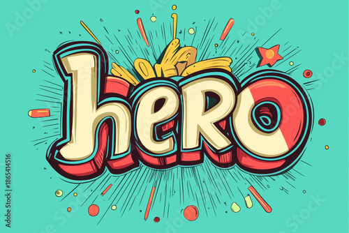 Comic style font featuring alphabet and numeric characters like superheroes