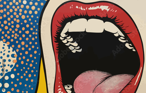 Beautiful girl or young woman screaming is the subject of this pop art retro comic style cartoon modern illustration