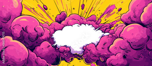 Cloud explosion represented as a modern illustration design in pop art style icon