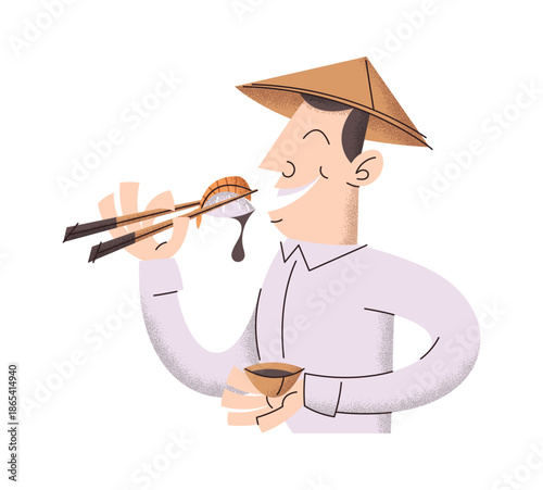 Sushi master chef male character