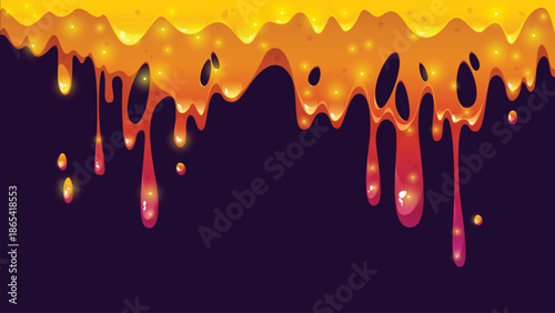 Pink slime dripping, liquid goo or mucus texture