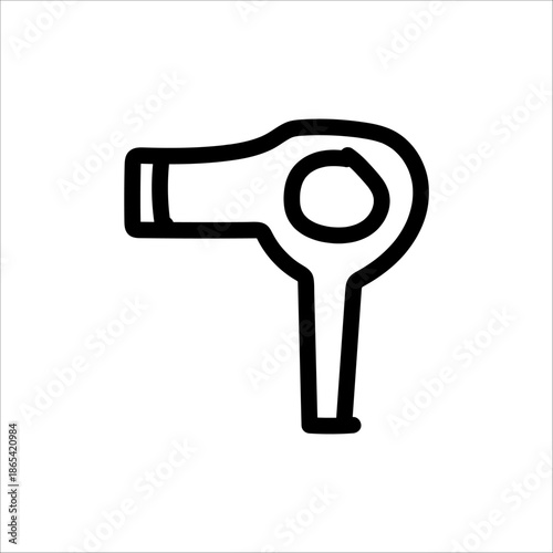 Hair dryer icon for waste sorting collection set