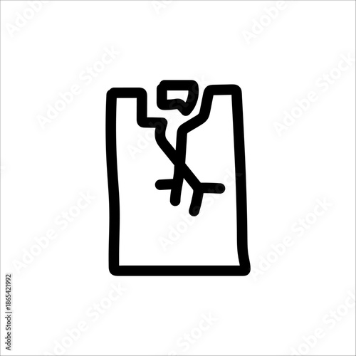 Icon for sorting broken plastic bags in waste management system