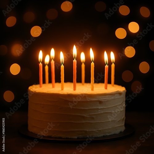 birthday cake with candles