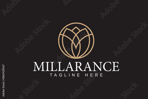 M letter logo design with tulip or flower shape for boutique, fashion company and jewelry.