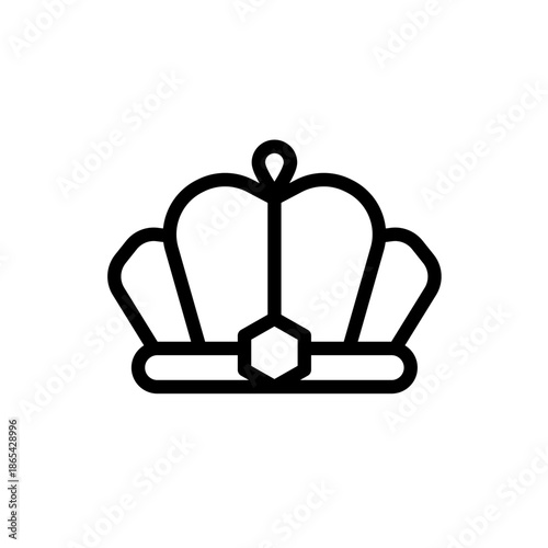 Royal gold crown, line vector icon