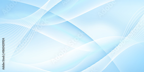Abstract soft blue wavy with blurred light curved lines background
